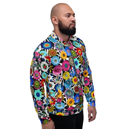 Chromatic Carnival on a Bomber Jacket