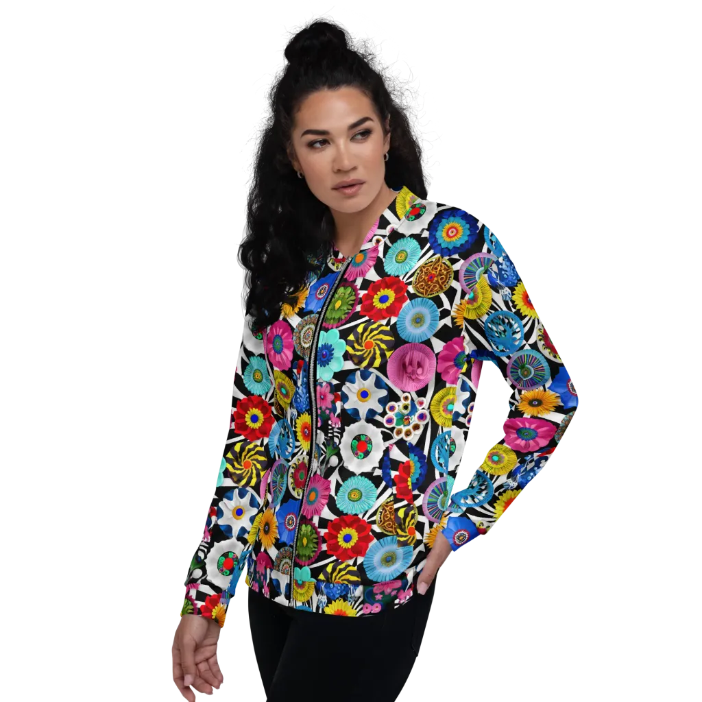 Chromatic Carnival on Bomber Jacket — Left