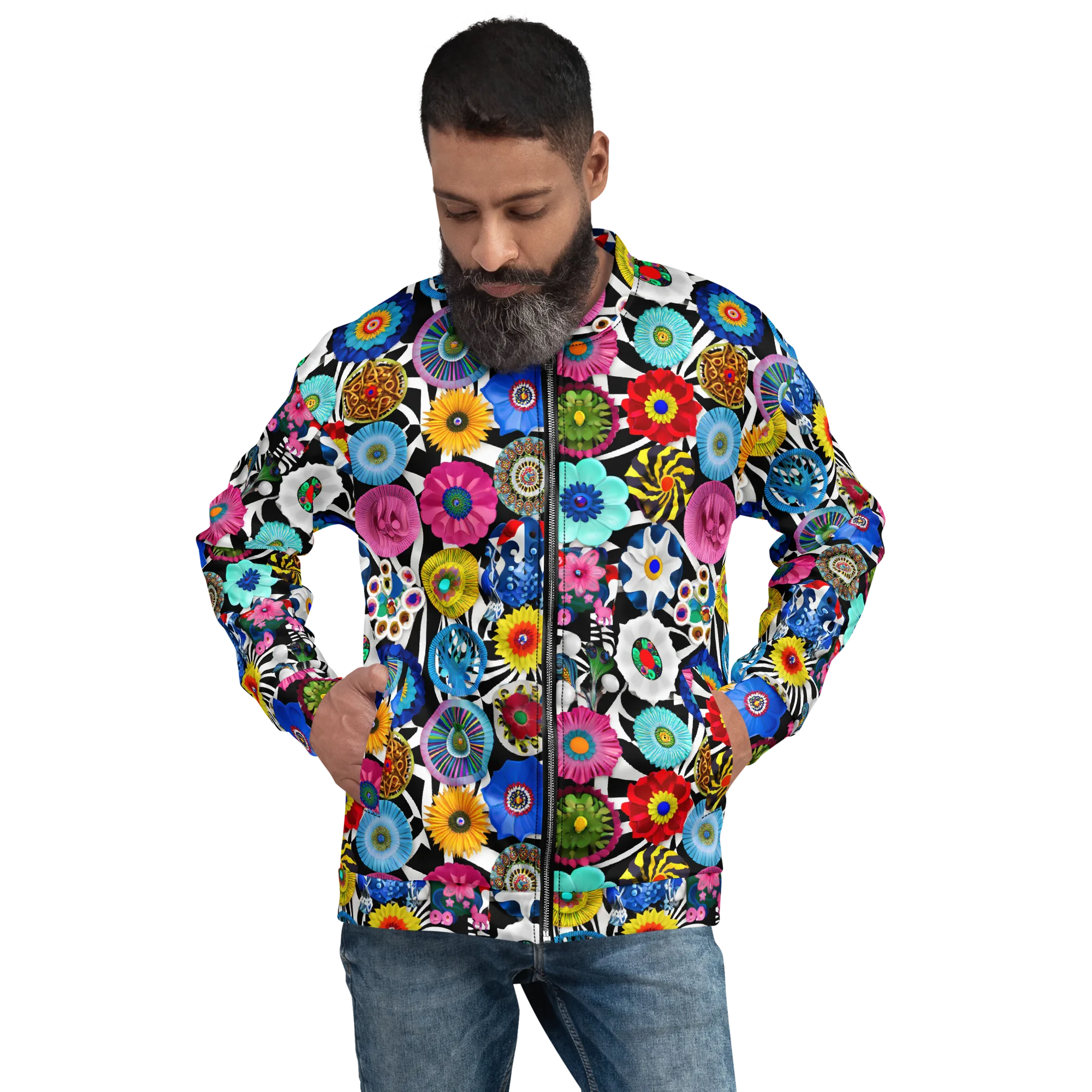 Chromatic Carnival on Bomber Jacket — Front