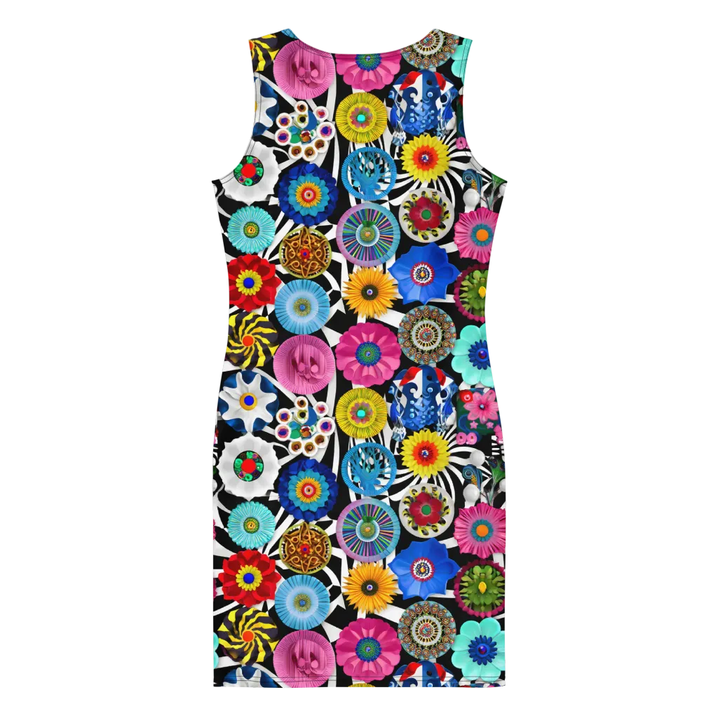 Chromatic Carnival on Bodycon Dress — Back