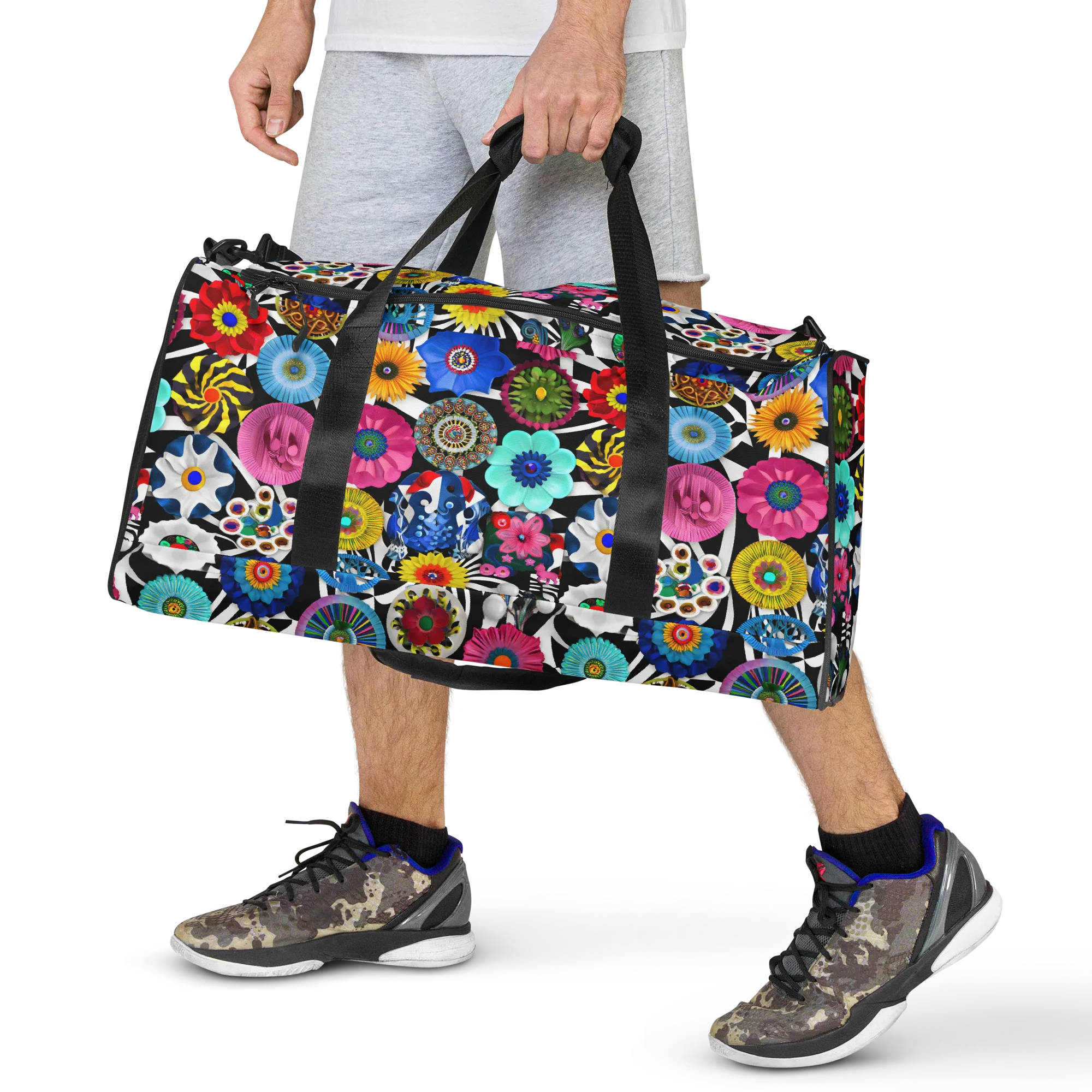 Chromatic Carnival on Duffle Bag — Front