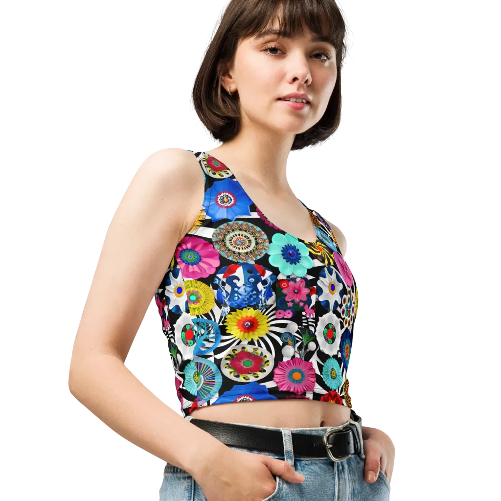 Chromatic Carnival on Crop Top — Right Front