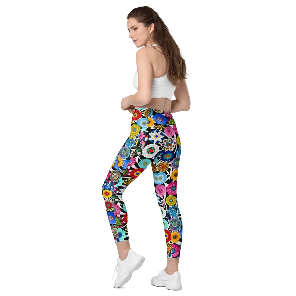 Chromatic Carnival on Leggings with Pockets — Left Back