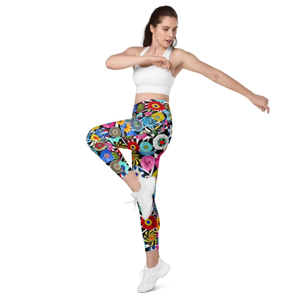 Chromatic Carnival on Leggings with Pockets — Left Front