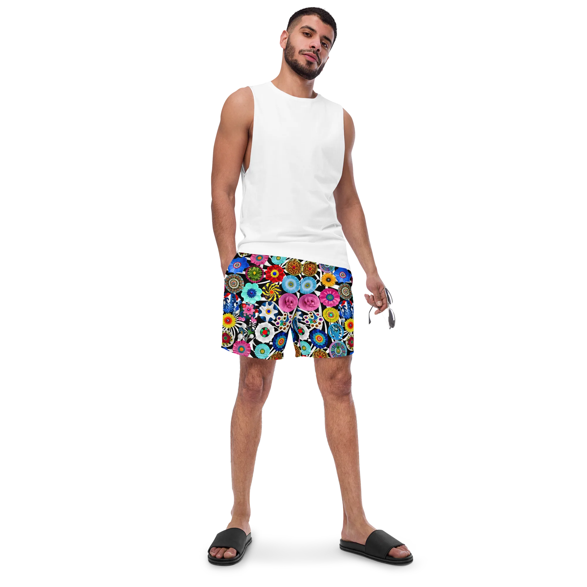 Chromatic Carnival on Swim Trunks — Front