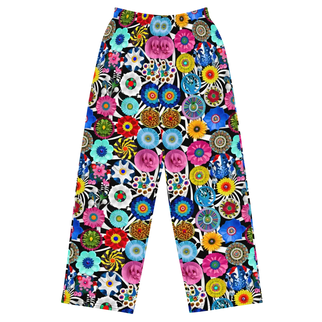 Chromatic Carnival on Wide-Leg Pants — Front