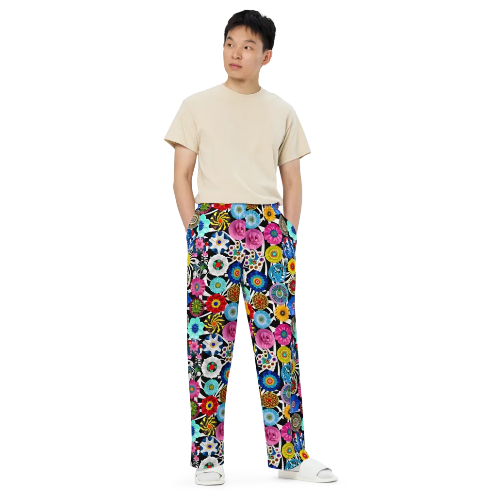 Chromatic Carnival on Wide-Leg Pants — Front
