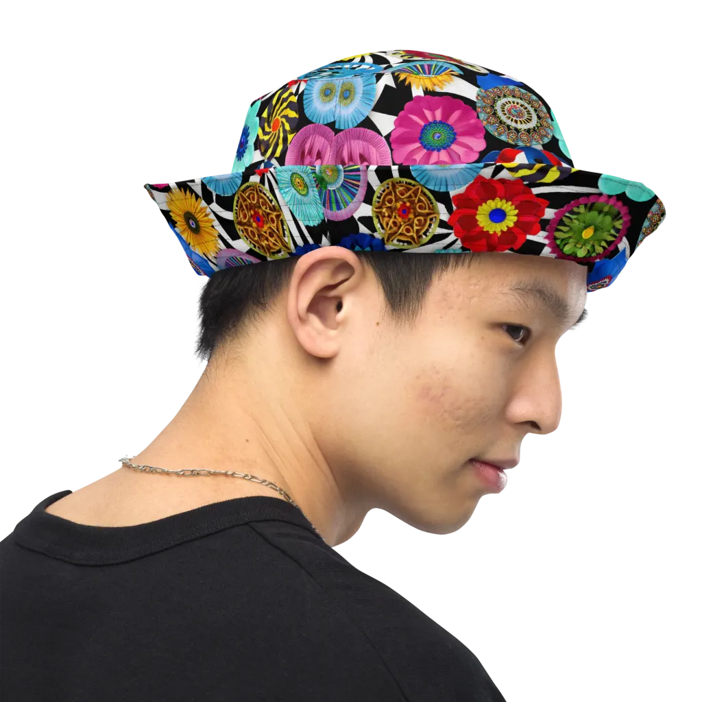 Chromatic Carnival on Reversible Bucket Hat — Right Outside