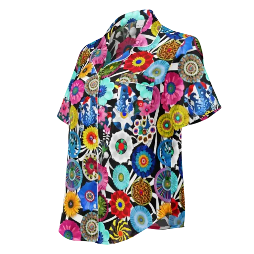 Chromatic Carnival on a Women's Short Sleeve Pajama Top