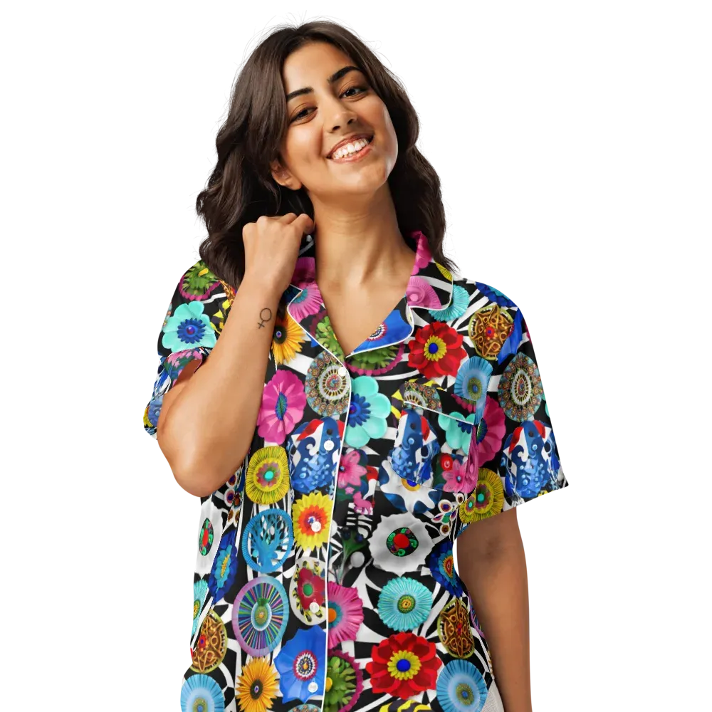 Chromatic Carnival on Women's Short Sleeve Pajama Top — Front