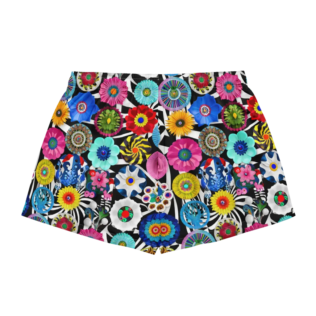 Chromatic Carnival on Women's Pajama Shorts — Back