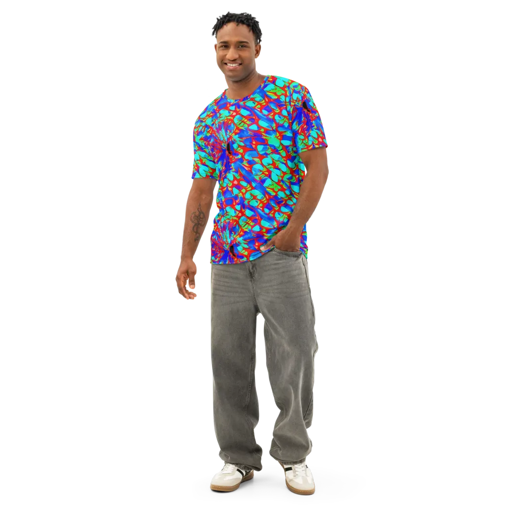 Sonic Prism on Men's Cotton Crew Neck T-Shirt — Front