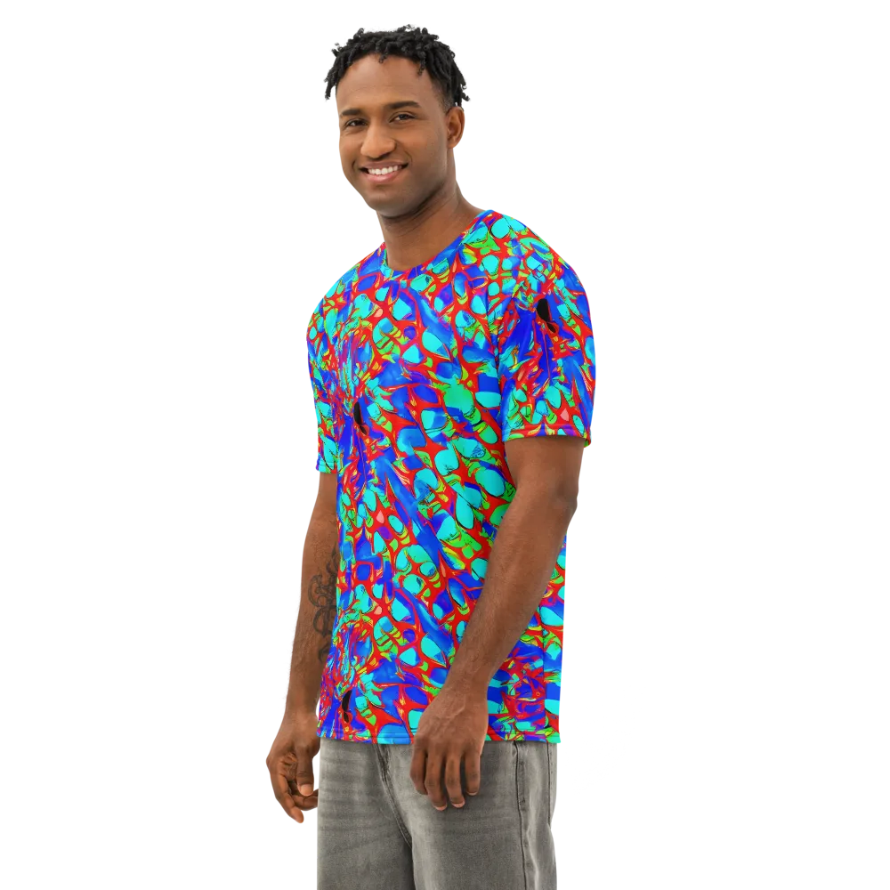 Sonic Prism on Men's Cotton Crew Neck T-Shirt — Left Front