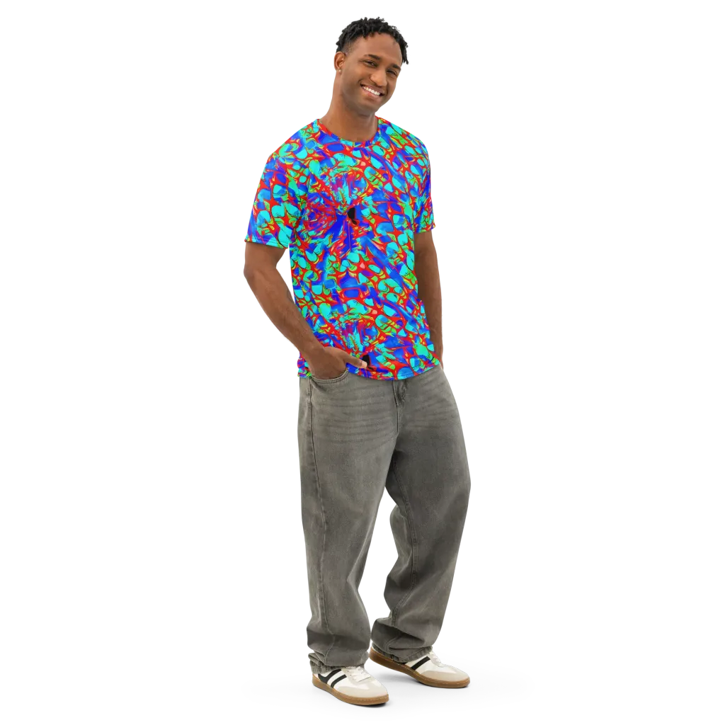 Sonic Prism on Men's Cotton Crew Neck T-Shirt — Right Front