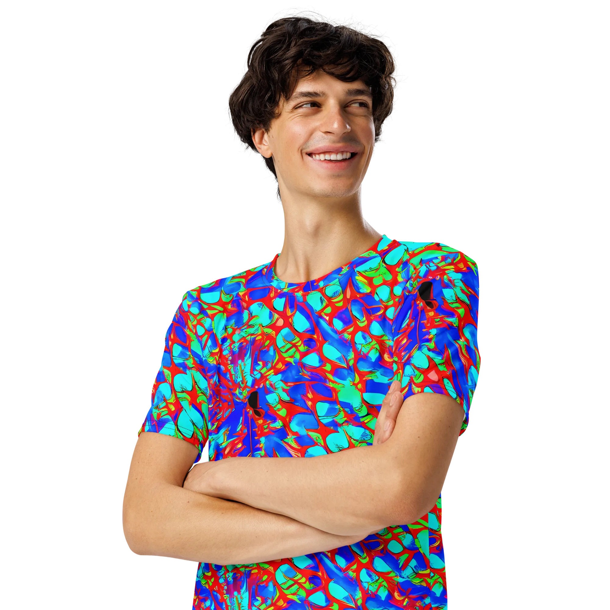 Sonic Prism on Men's Crew Neck T-Shirt — Left Front