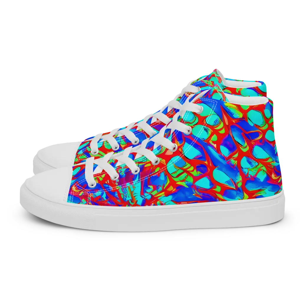 Sonic Prism on Men's High Top Canvas Shoes — Left