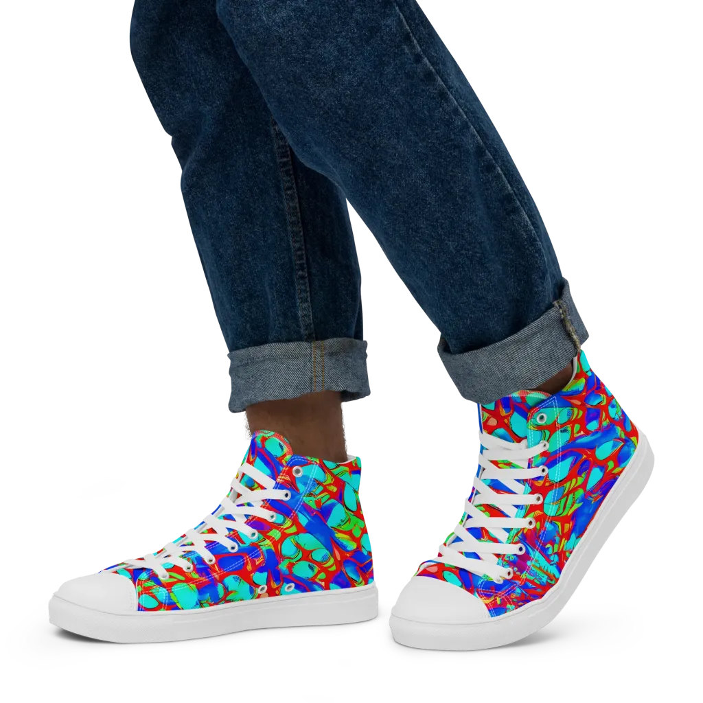 Sonic Prism on Men's High Top Canvas Shoes — Left
