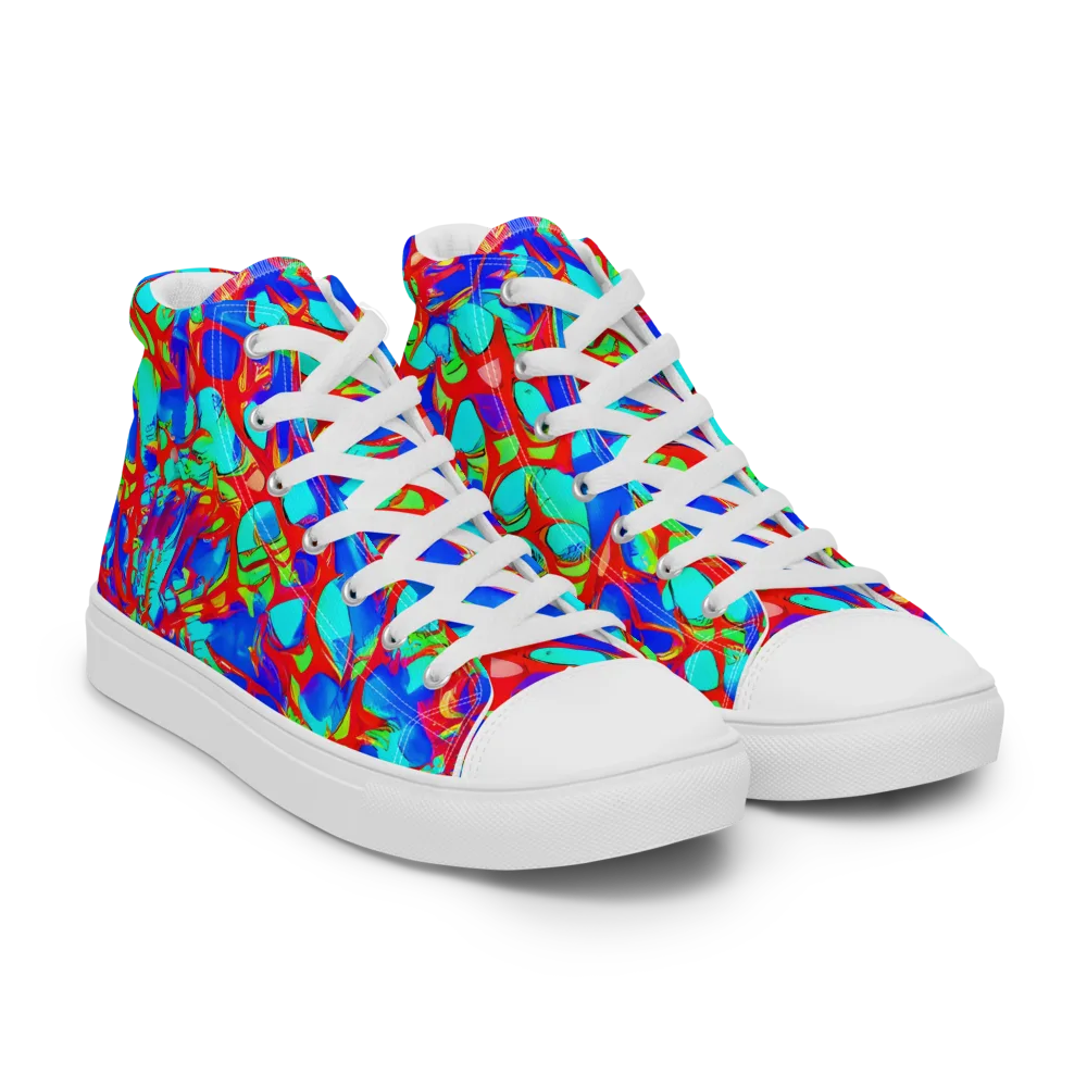 Sonic Prism on Women's High Top Canvas Shoes — Right Front