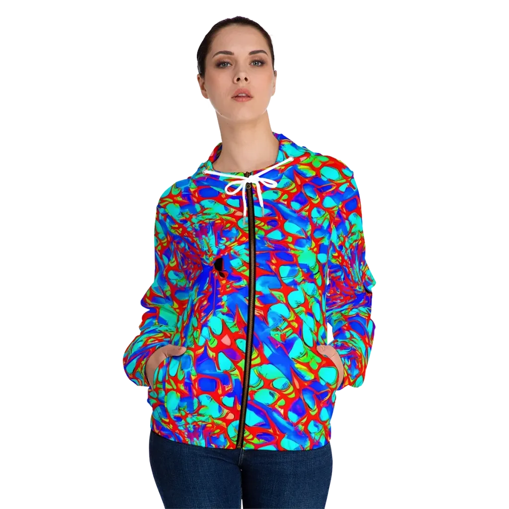 Sonic Prism on Women's Full-Zip Hoodie — Front On Person