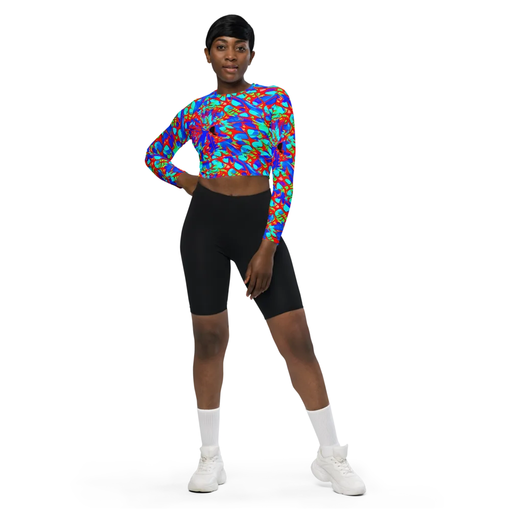 Sonic Prism on Long Sleeve Crop Top — Front