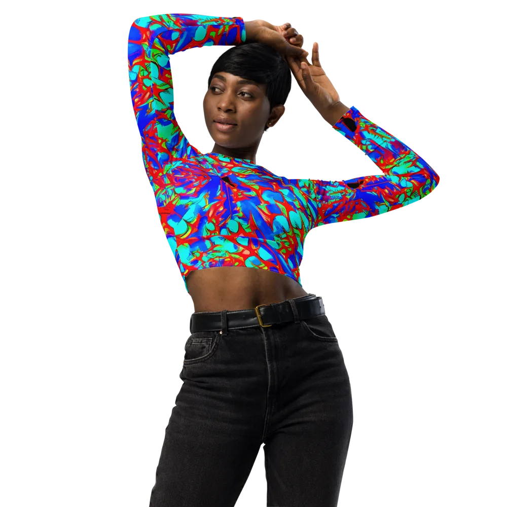 Sonic Prism on Long Sleeve Crop Top — Front