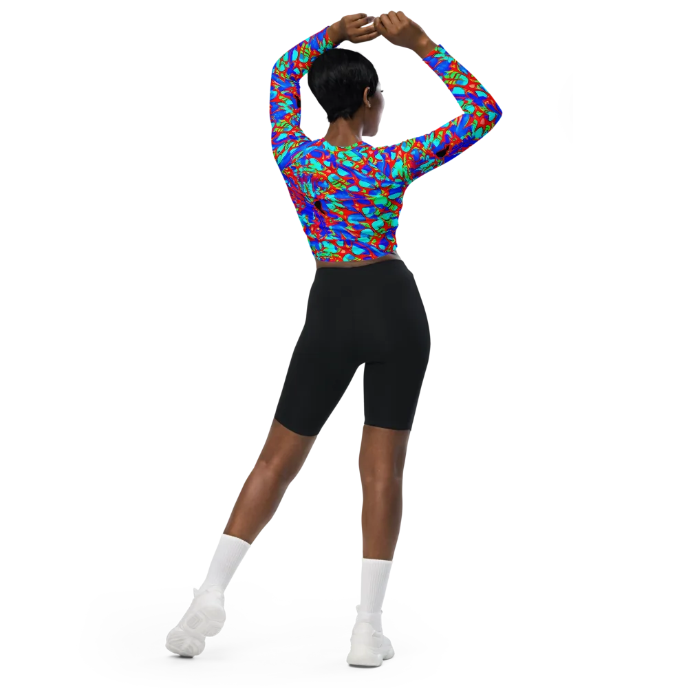 Sonic Prism on Long Sleeve Crop Top — Back