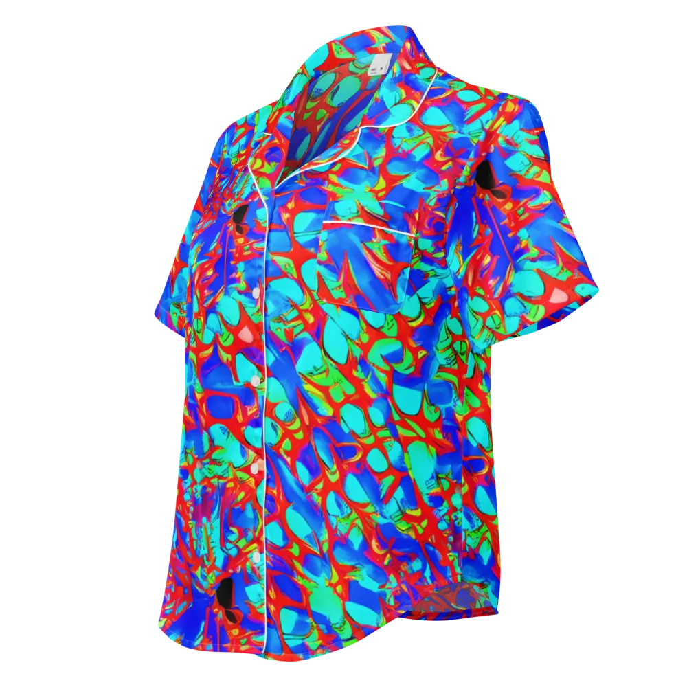 Sonic Prism on Women's Short Sleeve Pajama Top — Left Front