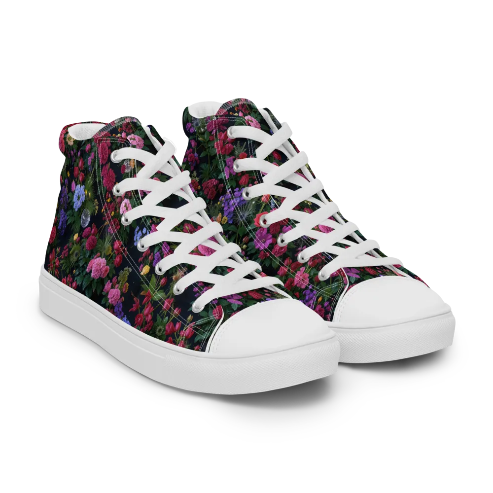 Velvet Eden on Men's High Top Canvas Shoes — Right Front