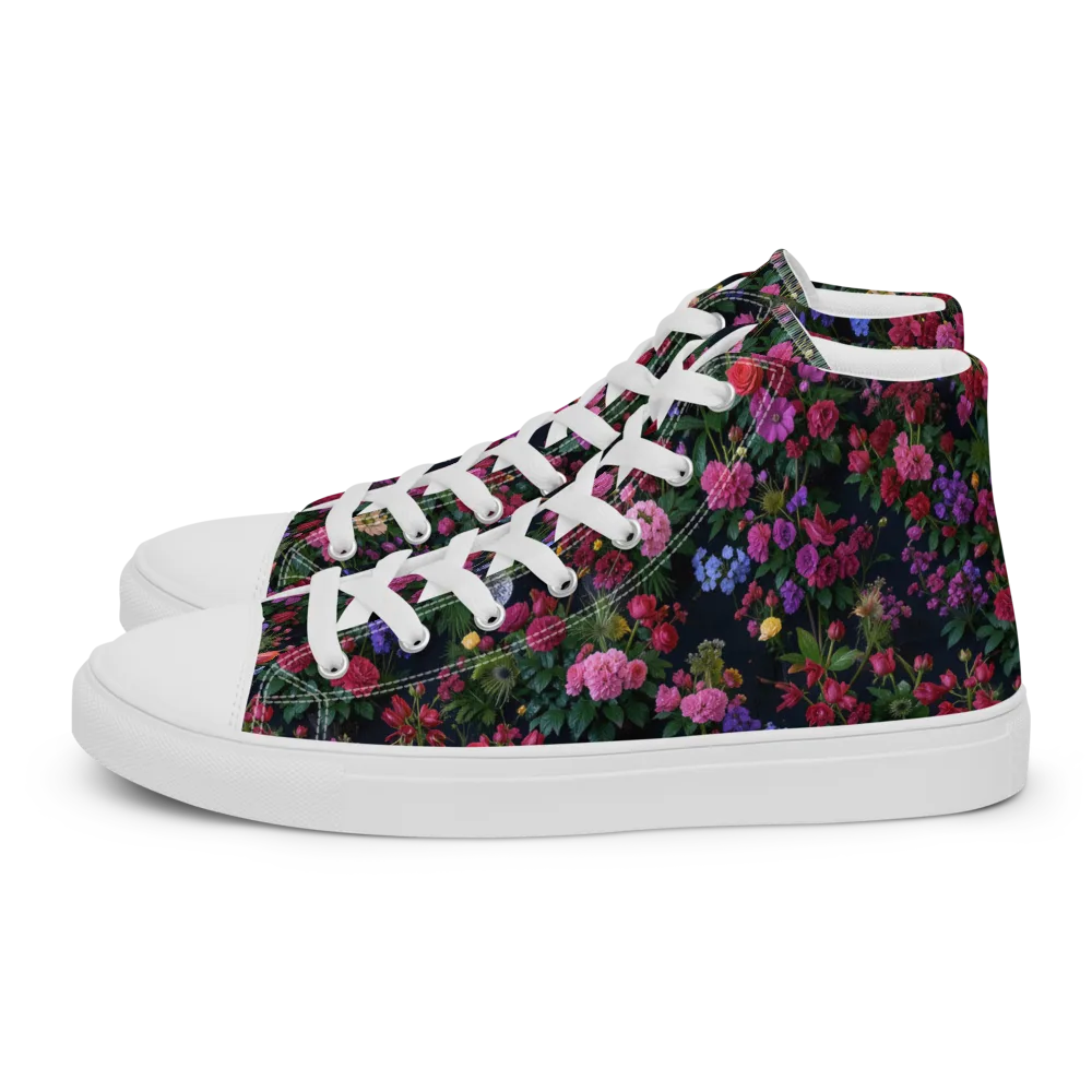 Velvet Eden on Men's High Top Canvas Shoes — Left