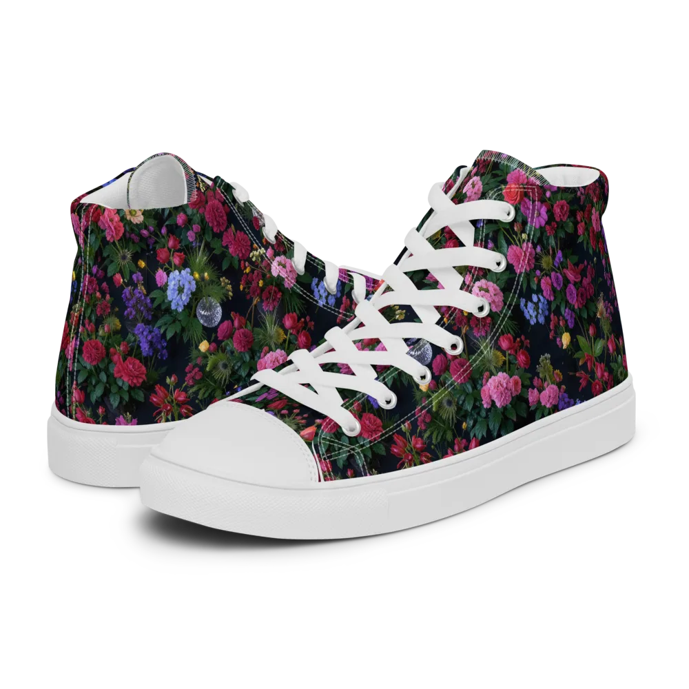 Velvet Eden on Men's High Top Canvas Shoes — Left