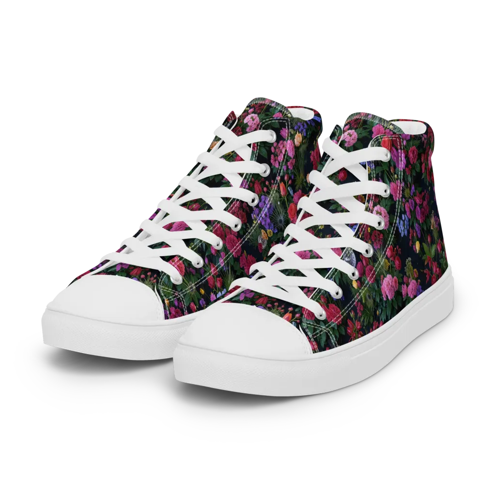Velvet Eden on Women's High Top Canvas Shoes — Left Front
