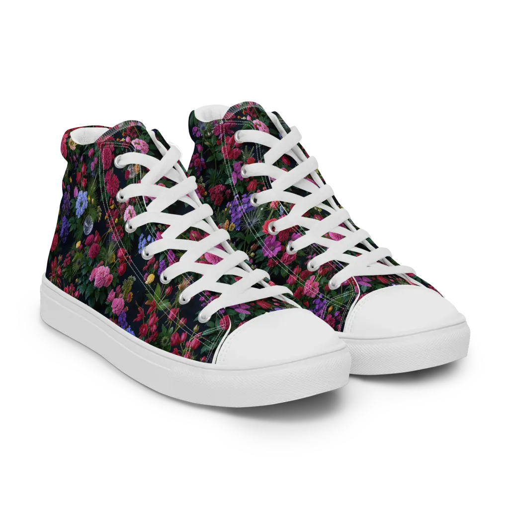 Velvet Eden on Women's High Top Canvas Shoes — Right Front
