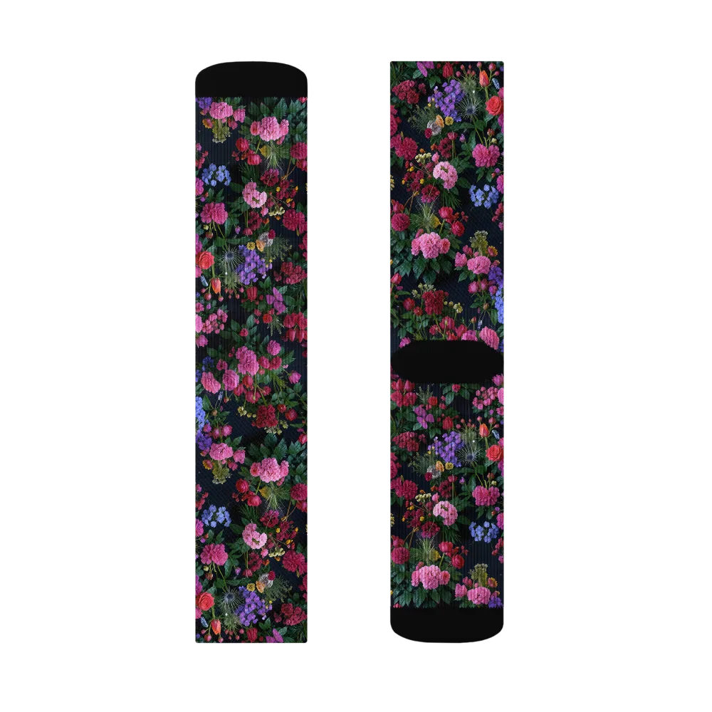 Velvet Eden on Socks — Left Sock