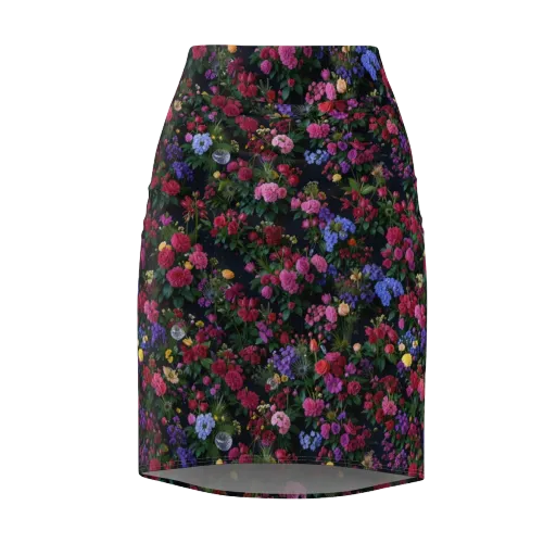 Velvet Eden on a Pencil Skirt