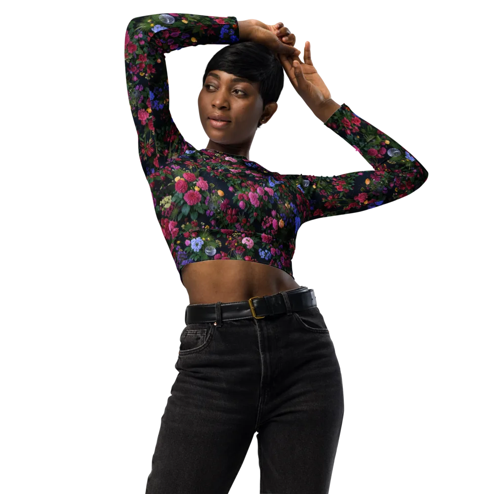 Velvet Eden on Long Sleeve Crop Top — Front