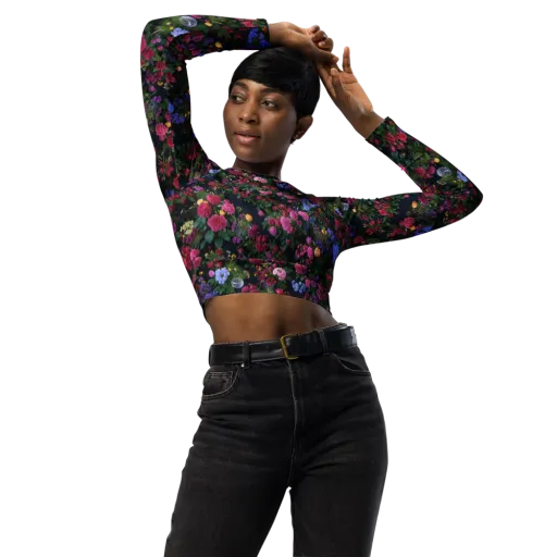 Velvet Eden on a Long Sleeve Crop Top
