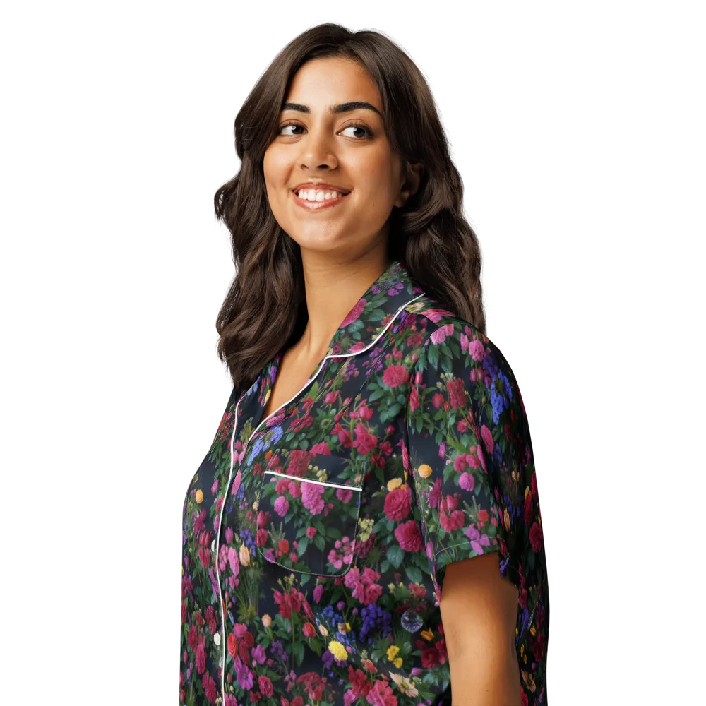 Velvet Eden on Women's Short Sleeve Pajama Top — Left Front