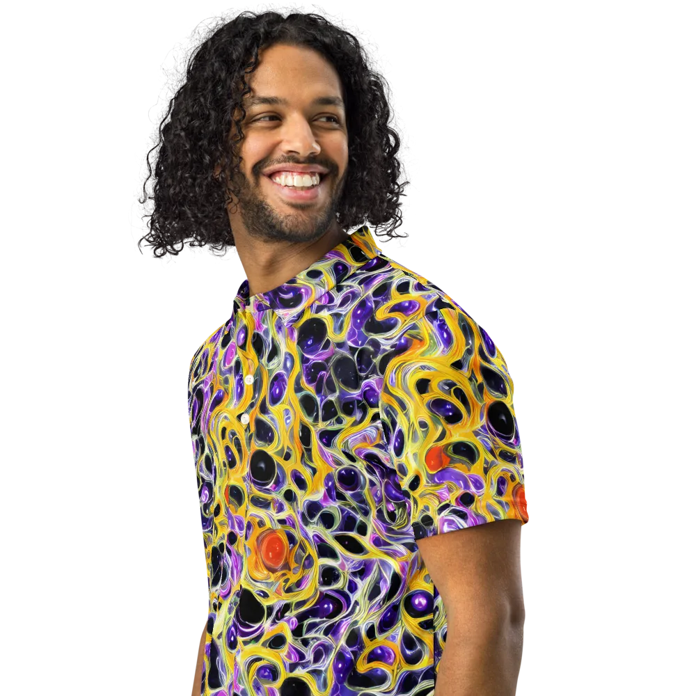 Solar Amethyst on Men's Slim Fit Polo Shirt — Left Front