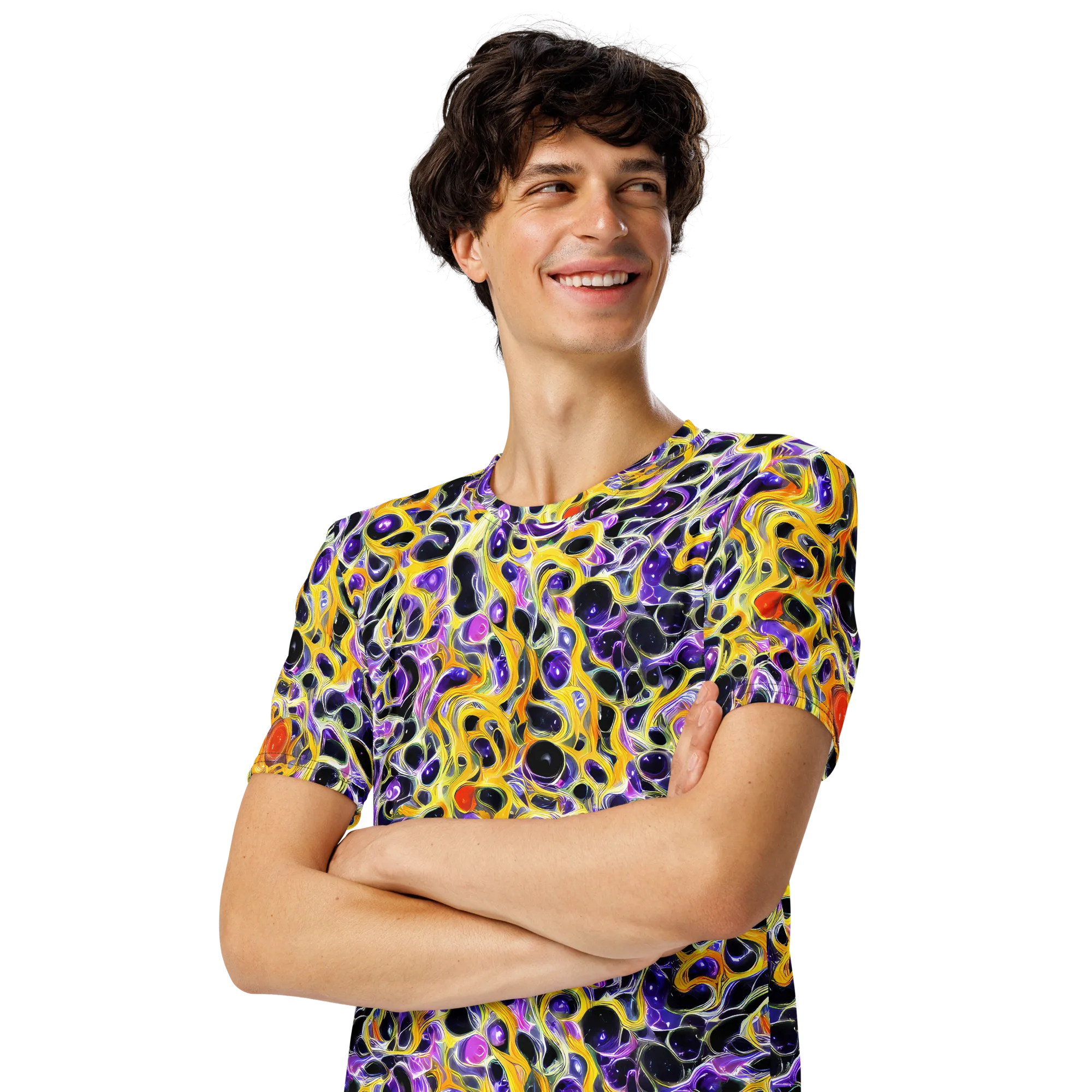 Solar Amethyst on Men's Crew Neck T-Shirt — Left Front