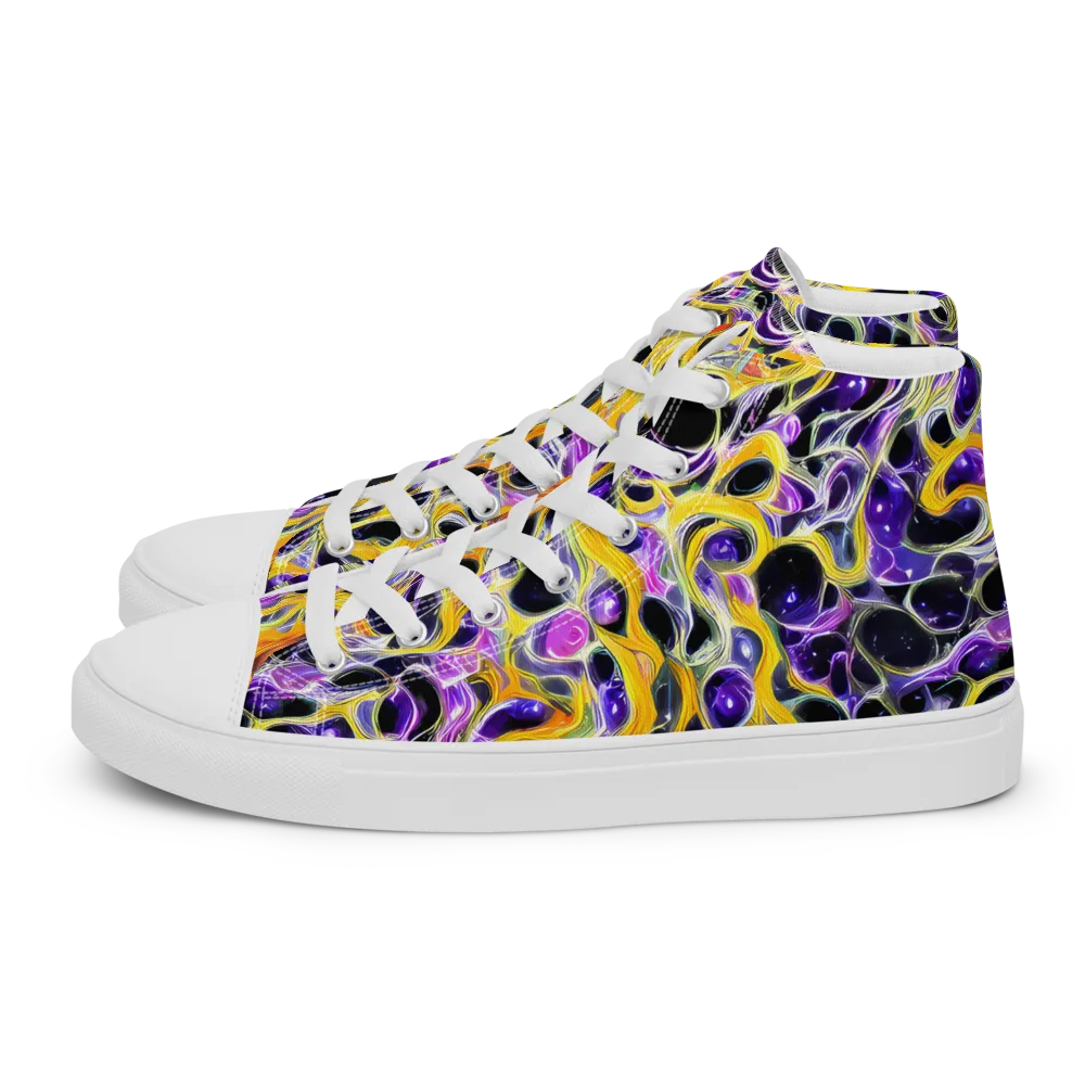 Solar Amethyst on Men's High Top Canvas Shoes — Left