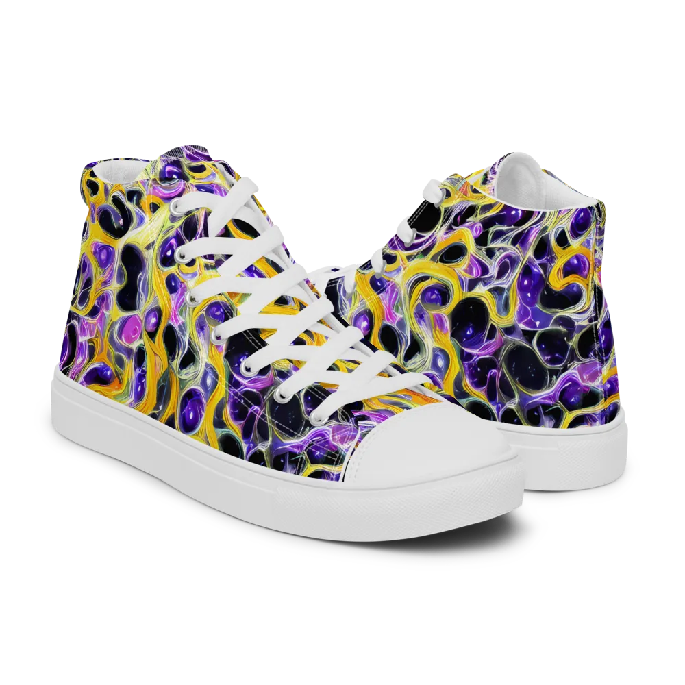Solar Amethyst on Men's High Top Canvas Shoes — Right
