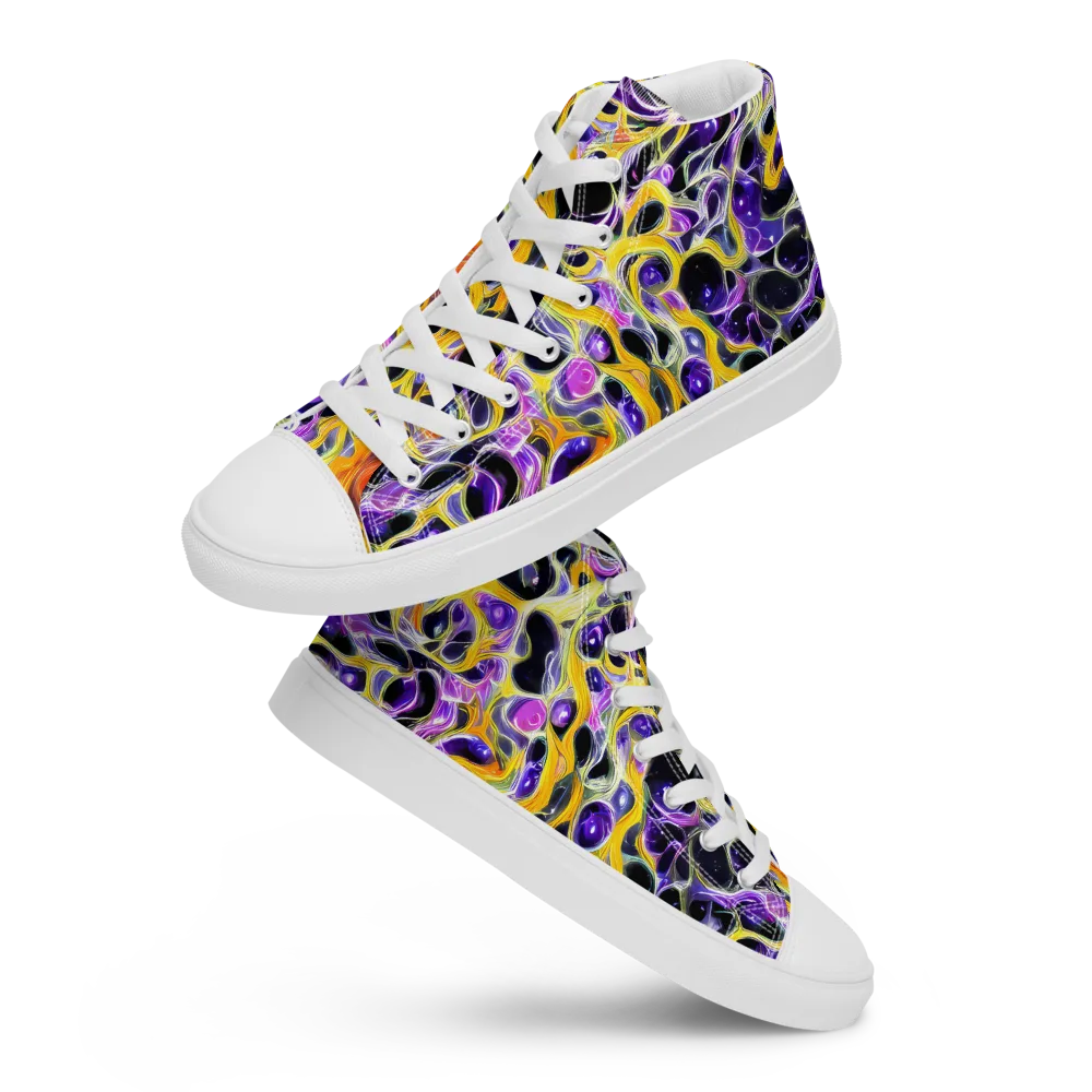 Solar Amethyst on Men's High Top Canvas Shoes — Front