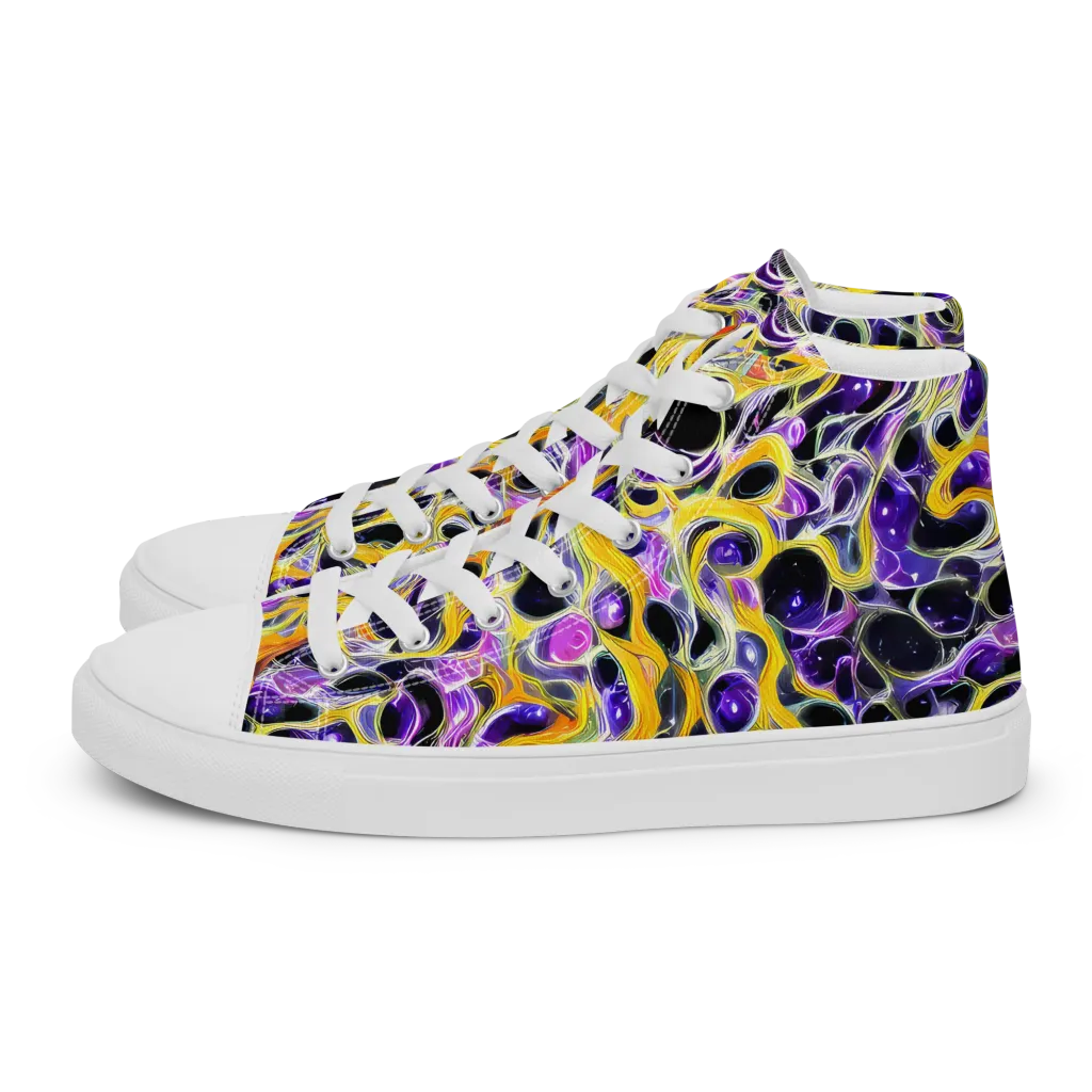 Solar Amethyst on Women's High Top Canvas Shoes — Left