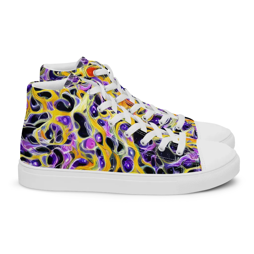 Solar Amethyst on Women's High Top Canvas Shoes — Right