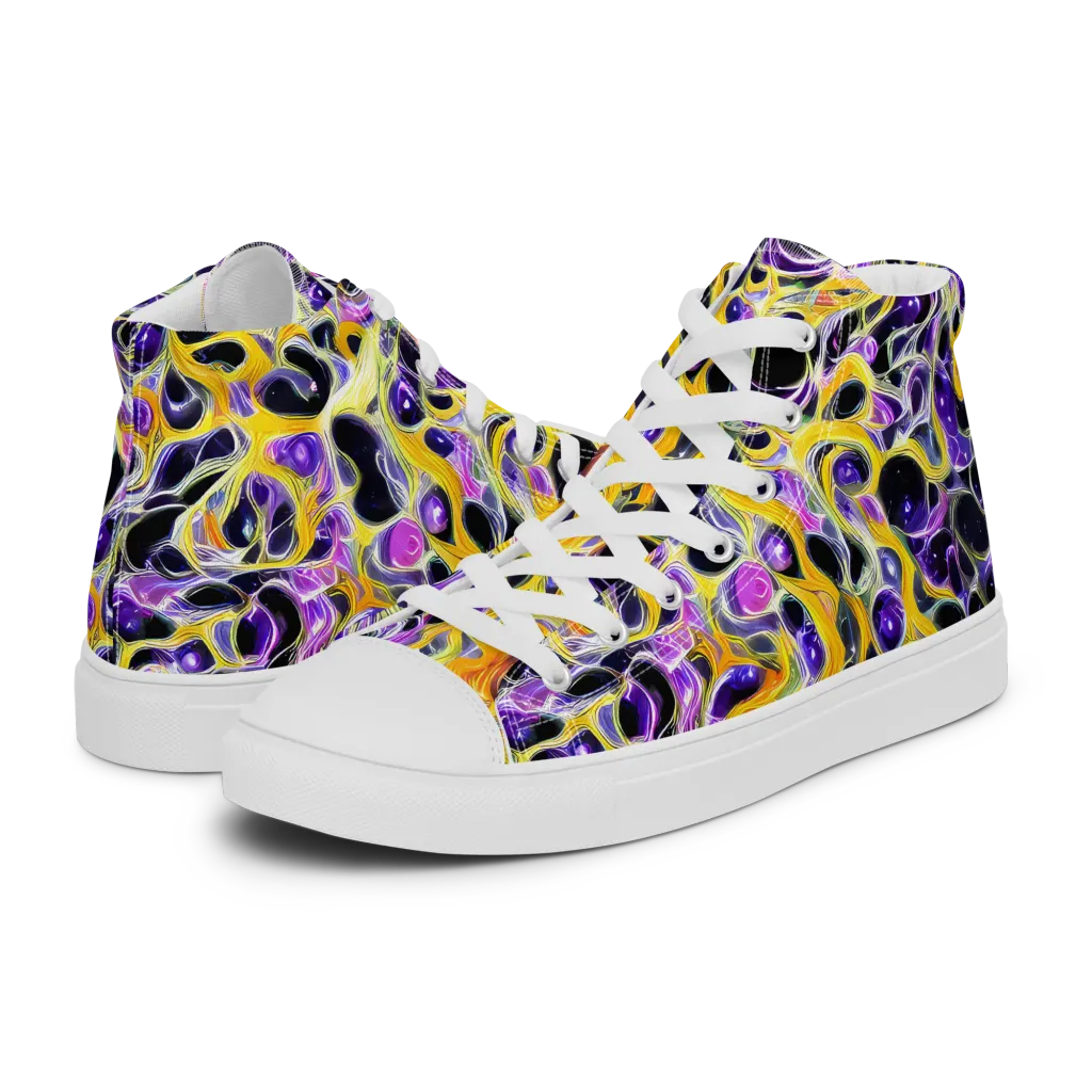 Solar Amethyst on Women's High Top Canvas Shoes — Left