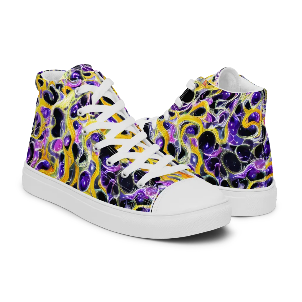 Solar Amethyst on Women's High Top Canvas Shoes — Right
