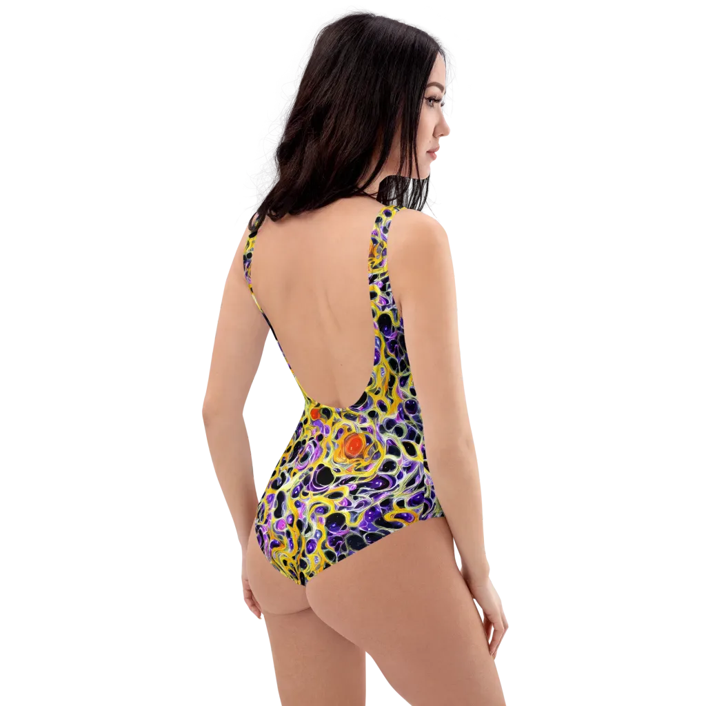 Solar Amethyst on One-Piece Swimsuit — Right Back