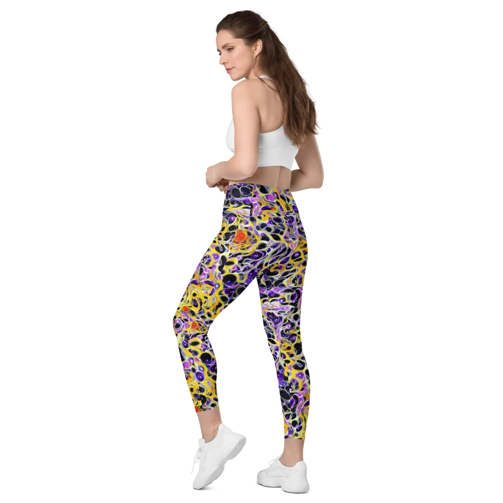 Solar Amethyst on Leggings with Pockets — Left Back