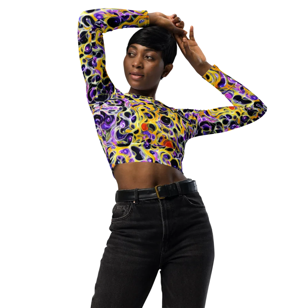 Solar Amethyst on Long Sleeve Crop Top — Front
