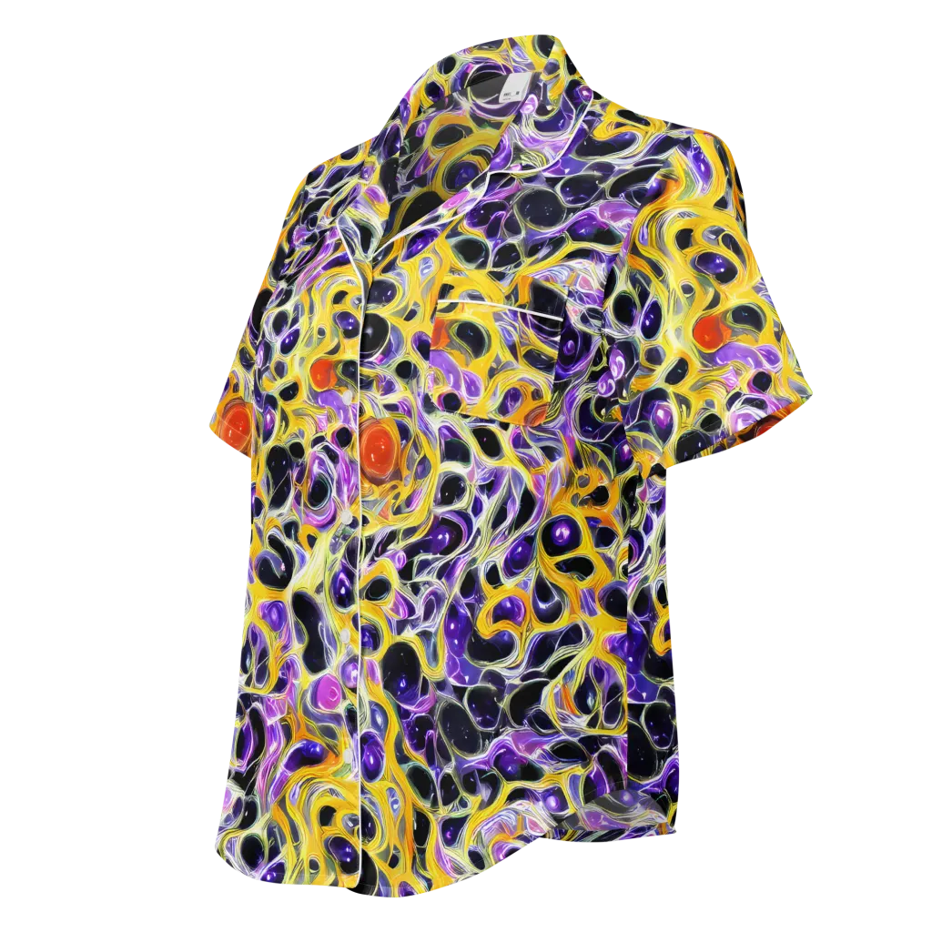 Solar Amethyst on Women's Short Sleeve Pajama Top — Left Front